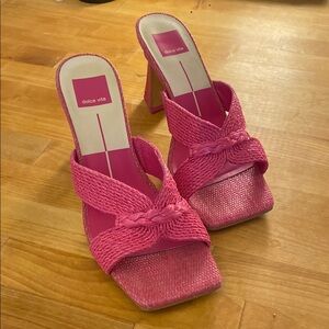 Dolce Vita Woven Nitro Heeled Mules - Orchid